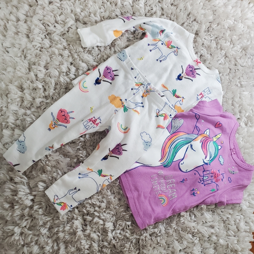 Carter's Baby 3 Piece Matching Pj Pajama Set Unicorn 6 Month